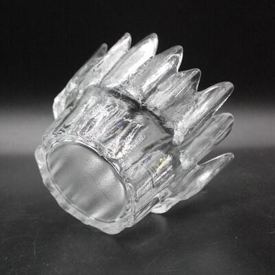 Vintage Skruf Sweden Icicle Full Lead Crystal Candleholder