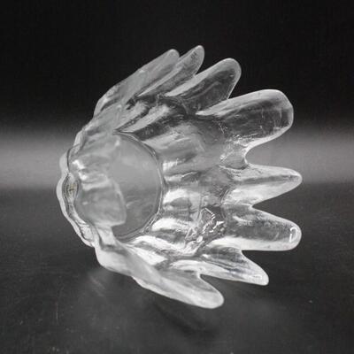 Vintage Skruf Sweden Icicle Full Lead Crystal Candleholder