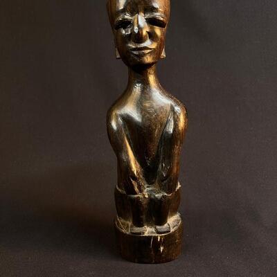 Vintage Carved Tanganyika African Figure w Endearing Face