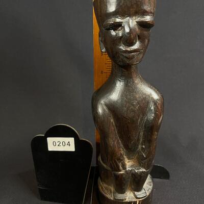 Vintage Carved Tanganyika African Figure w Endearing Face