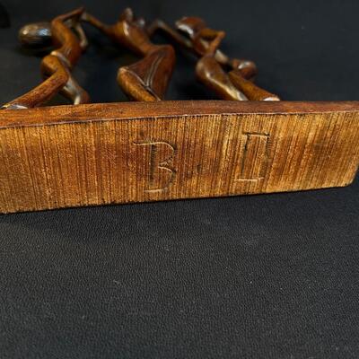 Mid Century Vibe Carved African Dancing Group of 3
