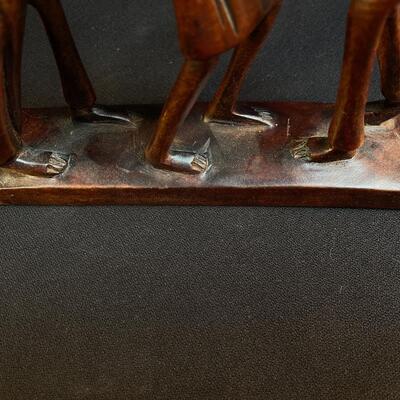 Mid Century Vibe Carved African Dancing Group of 3