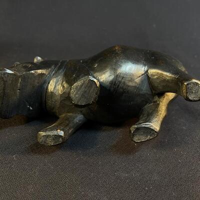 Hand Carved Hardwood Hippo