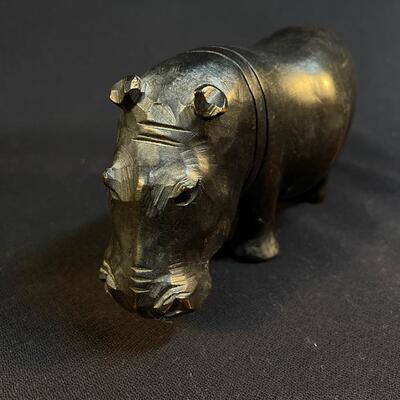 Hand Carved Hardwood Hippo