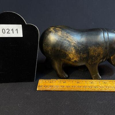 Hand Carved Hardwood Hippo