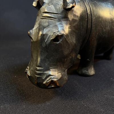 Hand Carved Hardwood Hippo