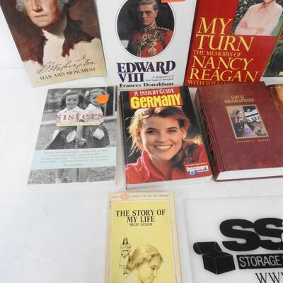 11 pc Non-Fiction Books: The Story of my Life Helen Keller -to- Man & Monument