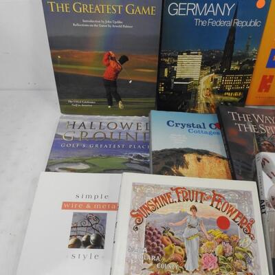 14 pc Non-Fiction Books: Simple Wire & Metal Style -to- Golf The Greatest Game