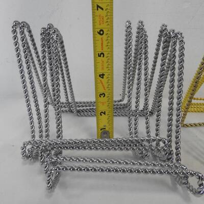 26 Frame/Plate Easel Stands 12 Large (6 Silver-tone 6 Gold-tone) 14 Small Silver