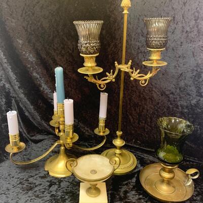 Lovely Antique Brass Candelabras