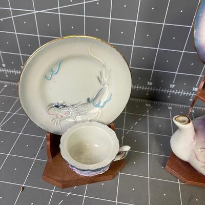 #5 Miniature Dragon Tea Cup Set 