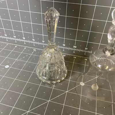 #53 (2) Clear Glass Crystal Bells 