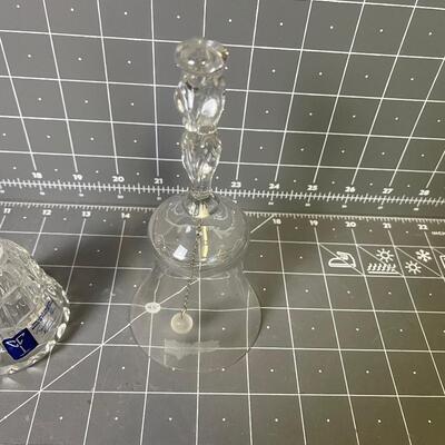 #53 (2) Clear Glass Crystal Bells 
