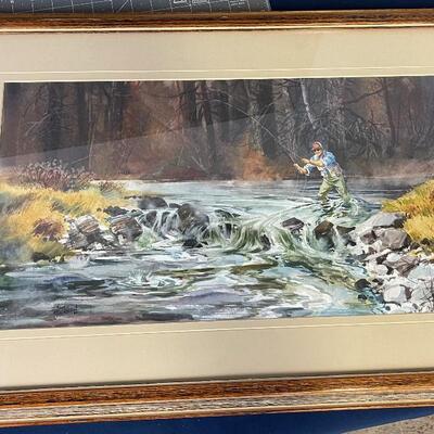 #59  #1 David Jackson Flyfishing Water Color, dated 1989 