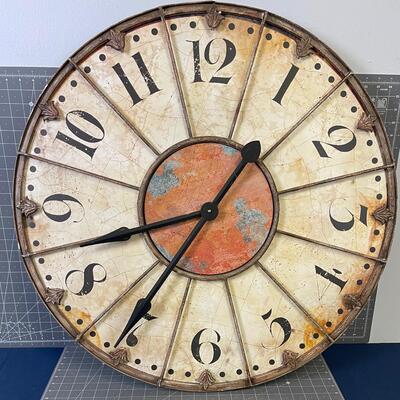 #65 Huge Clock Tin Antique Reproduction 