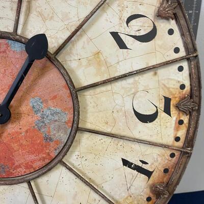#65 Huge Clock Tin Antique Reproduction 