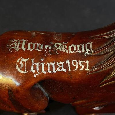 Very Vintage Tourist Trade Carved Lion Hong Kong 1951