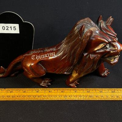Very Vintage Tourist Trade Carved Lion Hong Kong 1951