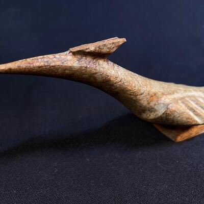 Hand Carved Wood Roadrunner as-is