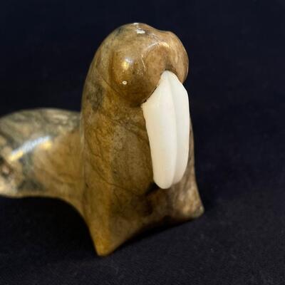 Likely an Inuit Carved Stone Walrus
