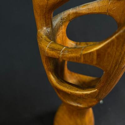 Carved Madonna and Child Teak Mid Century Modern vibe