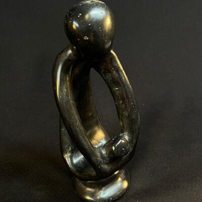 Madonna and Child Mid Century Modern Stone Carving