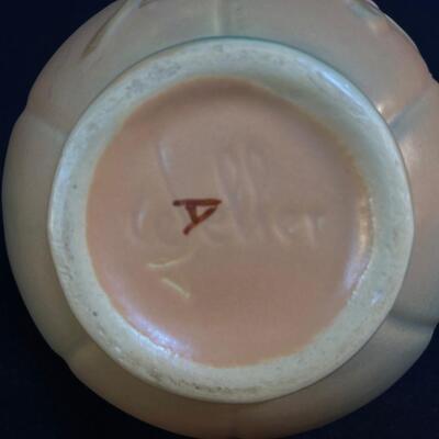 Weller Pottery Wild Rose Handled Basket Arts Crafts glaze