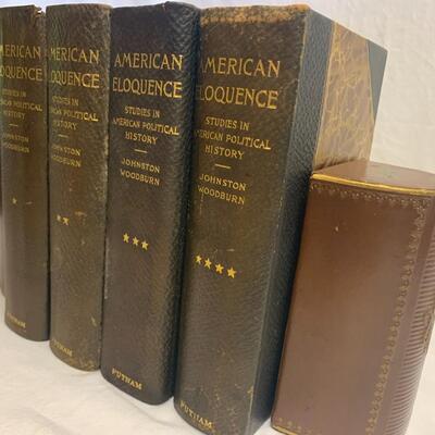 American Eloquence (Studies in American Political History) Vol 1-4 w/ leather bookends
