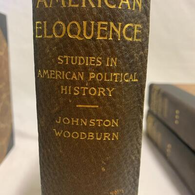 American Eloquence (Studies in American Political History) Vol 1-4 w/ leather bookends