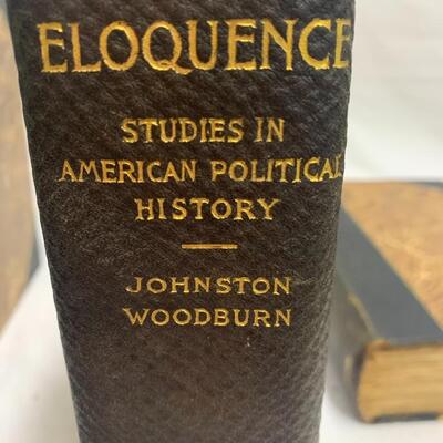 American Eloquence (Studies in American Political History) Vol 1-4 w/ leather bookends