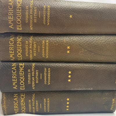 American Eloquence (Studies in American Political History) Vol 1-4 w/ leather bookends