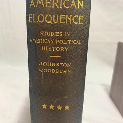 American Eloquence (Studies in American Political History) Vol 1-4 w/ leather bookends