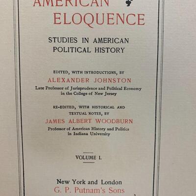 American Eloquence (Studies in American Political History) Vol 1-4 w/ leather bookends