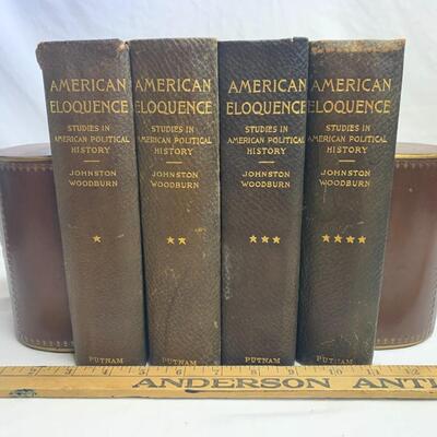 American Eloquence (Studies in American Political History) Vol 1-4 w/ leather bookends