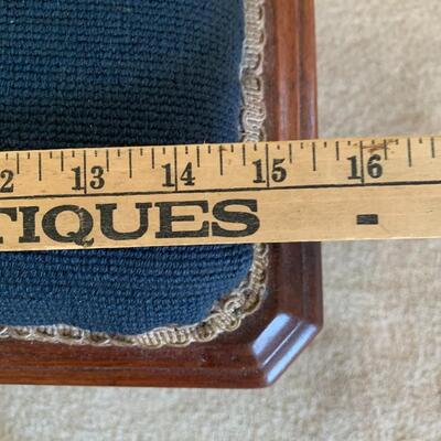 Stunning Antique Needle Point Solid Wood Stool w/ storage