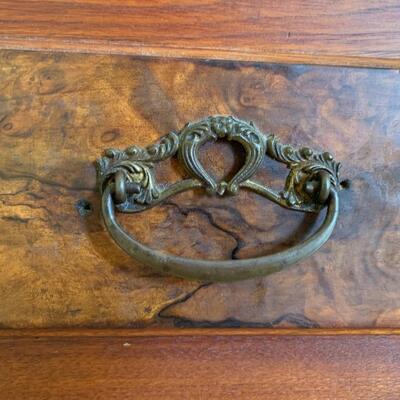 Stunning Antique Needle Point Solid Wood Stool w/ storage