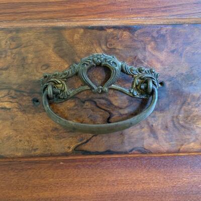 Stunning Antique Needle Point Solid Wood Stool w/ storage