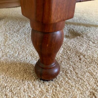 Stunning Antique Needle Point Solid Wood Stool w/ storage