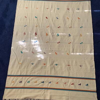 Two Embroidered Tablecloths w/ Matching Napkins