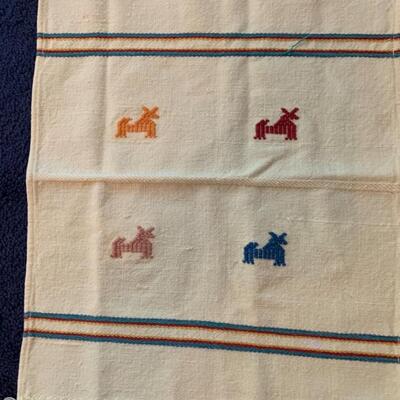 Two Embroidered Tablecloths w/ Matching Napkins