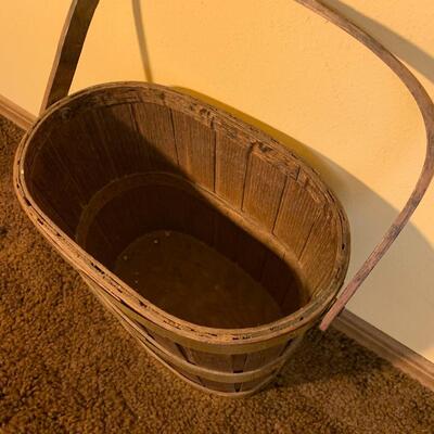 Vintage Wooden Waste Basket
