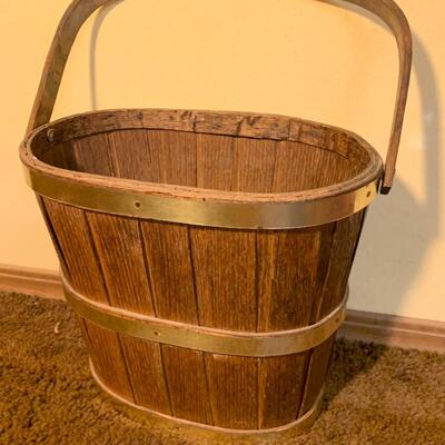 Vintage Wooden Waste Basket