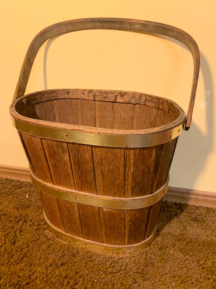 Vintage Wooden Waste Basket