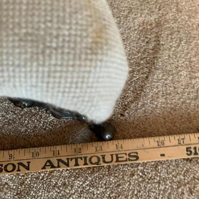 Wrought Iron Foot Stool w/ Needle Point