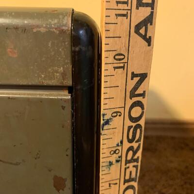 Vintage Metal Box and Leather Briefcase