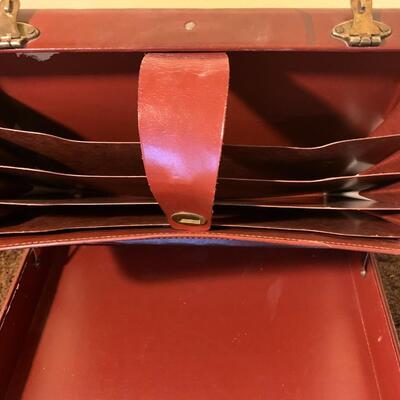 Vintage Metal Box and Leather Briefcase