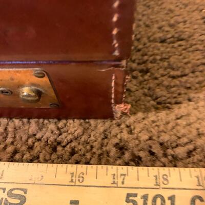 Vintage Metal Box and Leather Briefcase