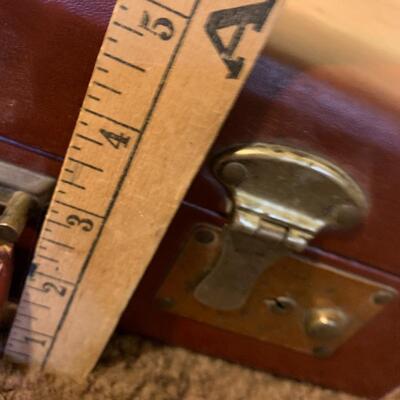 Vintage Metal Box and Leather Briefcase