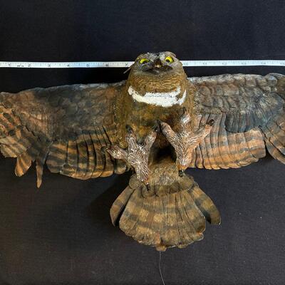 Exceptional! Hand Carved Folk Art Owl