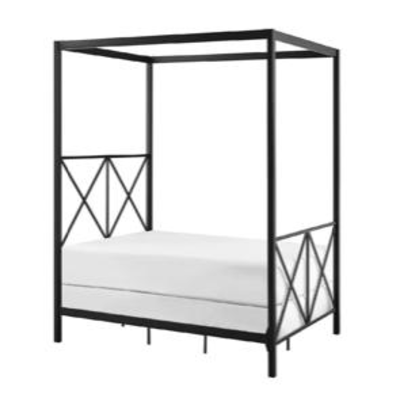 LOT 5 Black Metal Canopy Bed Frame New In Box Queen Size